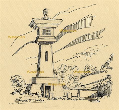 Udo Sake Lighthouse 993a Pen And Ink Drawing Prints • Stephen Condren