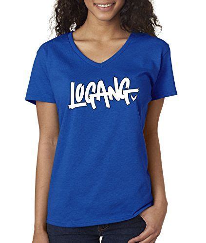 New Way 824 Womens V Neck T Shirt Logang Logan Paul Maverick Small Royal Blue Clout
