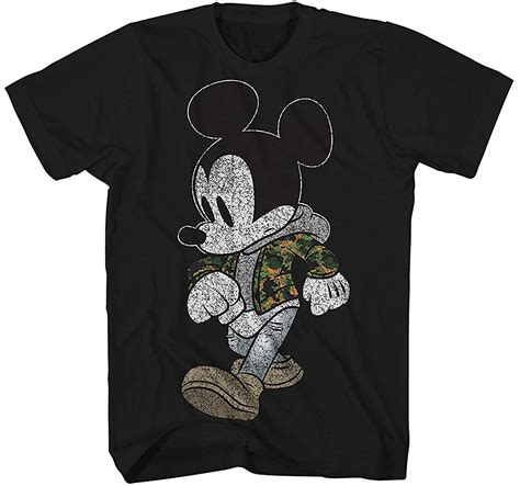 Disney Mickey Mouse Camo Hyped Disneyland Adult Mens Graphic T Shirt