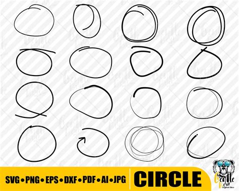 Circle Hand Drawn Svg Circle Frame Svg Bundle Wire Circle Border Svg