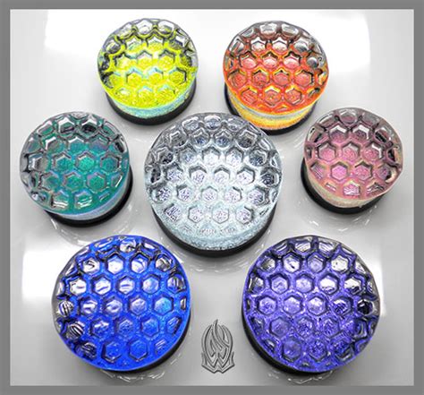 Custom Order Dichroic Foil Honeycomb Textured Pyrex Plug