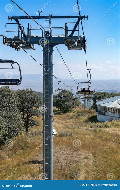 Armenia Tsaghkadzor September Cable Car With Tourists And