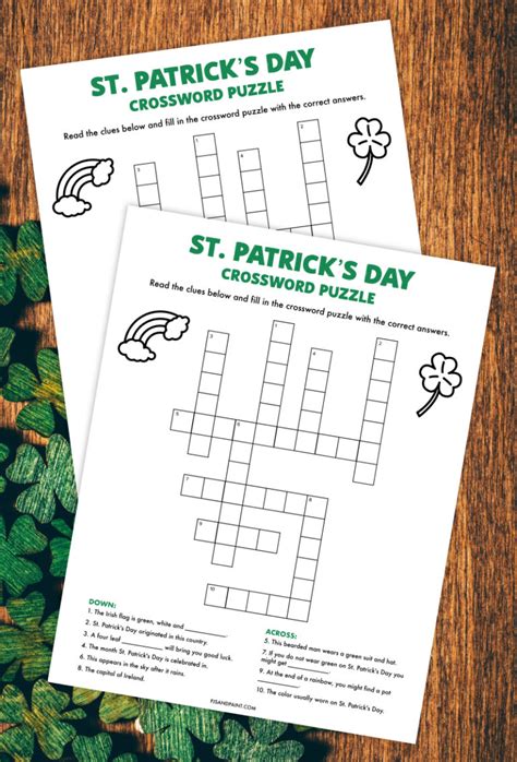 Kids and adults will love these free puzzles. St. Patrick's Day Crossword Puzzle - Free Printable Game ...
