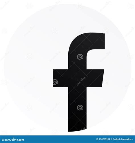 High Resolution Image Of Black And White Facebook Icon Editorial Stock
