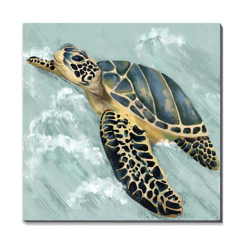 Amazon Com 3Hdeko Sea Turtle Wall Art For Bathroom Decor Coastal