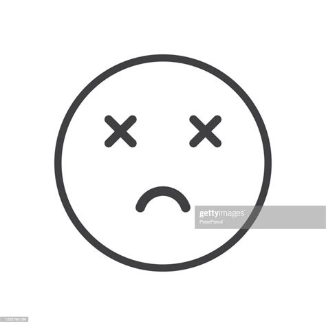 Dead Smiley Emoji Icon Emoticon Smile Emotion Funny Cartoon Social