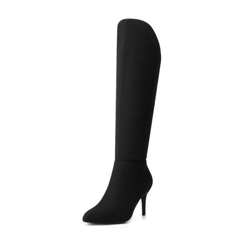 dream pairs women s knee high boots sexy pointed toe zipper high heel boots for women