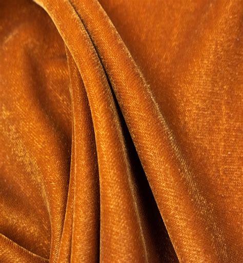 Orange Micro Velvet Soft Shiny Fabric Zuraiq Textiles