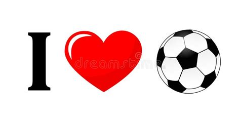 I Love Football Pictogram Typography Stock Vector Illustration Of