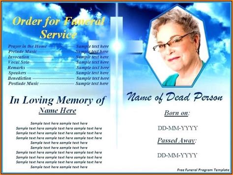 Digital Downloadable Funeral Program Templates The Funeral Program Site