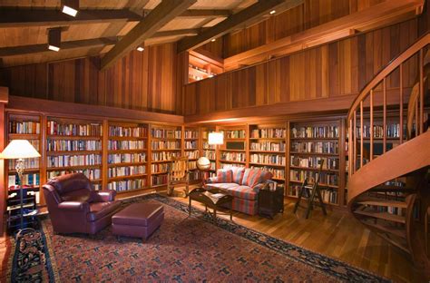 Tongue And Groove Pine Wood Vs Drywall Ceiling Home Library Design