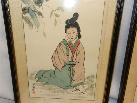 Vintage Japanese Silk Paintings From Mygrandmotherhadone On Ruby Lane