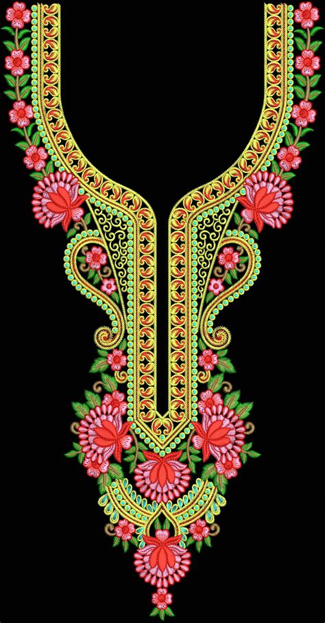 Embroidery Designs For Neck Symbol