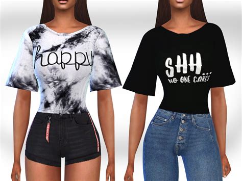 The Sims Resource Female Trendy Crop Tops