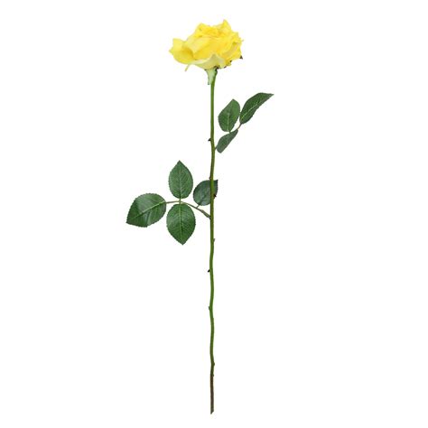 23 Artificial Single Long Stem Yellow Blooming Rose Pick