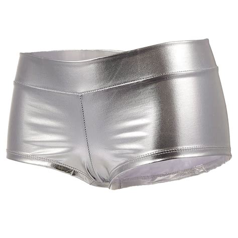 Rosy Cheeks Silver Rave Shorts Metallic Booty Shorts For Women Spandex And Polyester Music