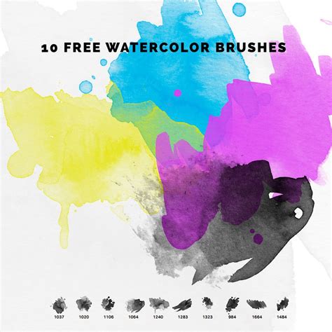 10 Free Watercolour Ps Brushes Photoshop Brushes