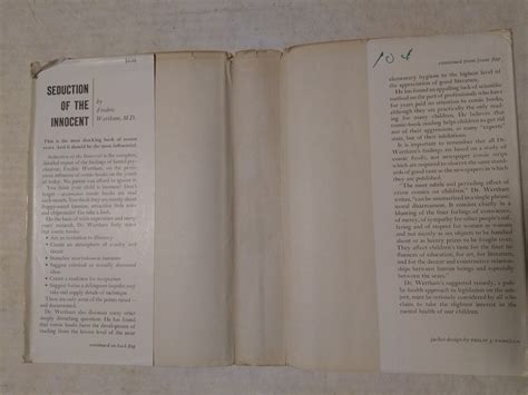 Seduction Of The Innocent Hc 1954 1st Ed 1st Print Fredric Wertham Vg With Bib Ebay