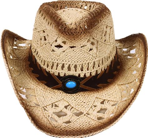 Simplicity Mens And Womens Western Style Cowboy Cowgirl Straw Hat