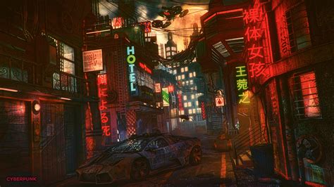 Futuristic Cyber City Lamborghini Night 4k Hd Artist 4k