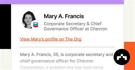 Mary A Francis Corporate Secretary And Chief Governance Officer At
