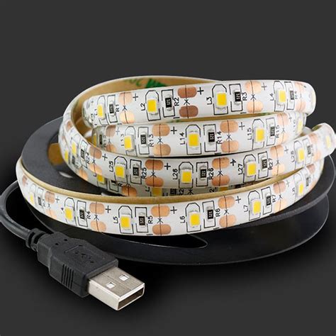 1m dc 5v usb led strip light 3528 smd ip65 waterproof warm white white flexible usb diode tape