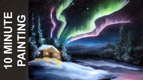 Painting The Aurora Borealis With Acrylics In 10 Minutes Youtube