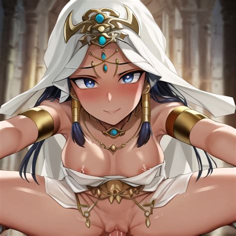 rule 34 1girls ai generated armlet blue eyes blush bracelet circlet cowgirl position cropped