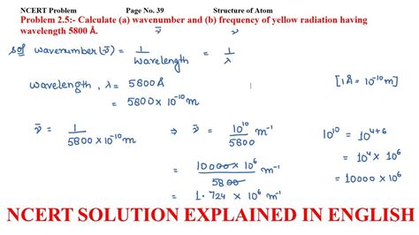Calculate A Wavenumber And B Frequency Of Yellow Radiation Having