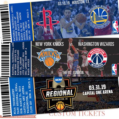 Fake Basketball NBA Game Tickets YOU PRINT Sports Basketball Etsy UK