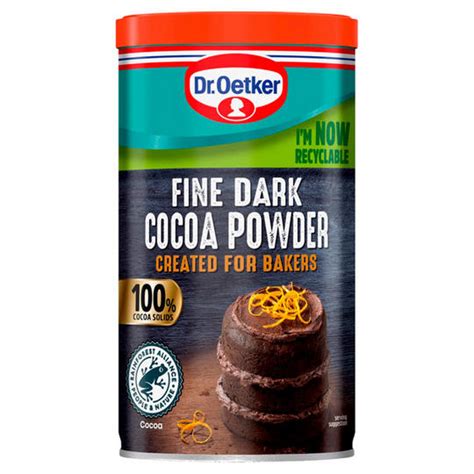 Dr Oetker Fine Dark Cocoa Powder 190g Home Baking Iceland Foods