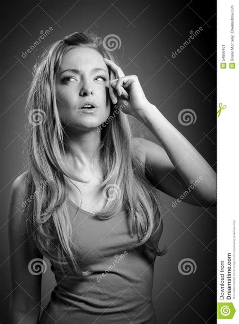 Attractive Caucasian Blond Girl Isolated On A Grey Stock Image Image