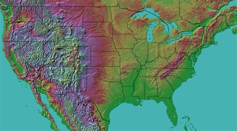 Usa Landforms Map Printable Map Of Usa