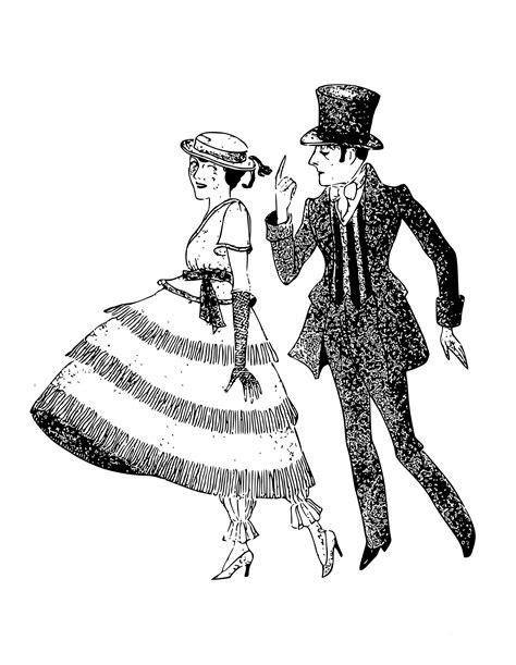 vintage dressed up couple coloring page colouringpages