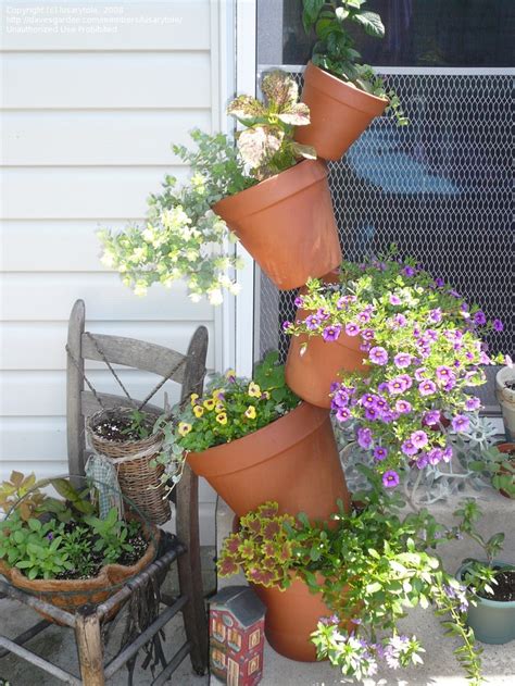 13 Best Stacked Flower Pots Images On Pinterest Clay Pots Backyard
