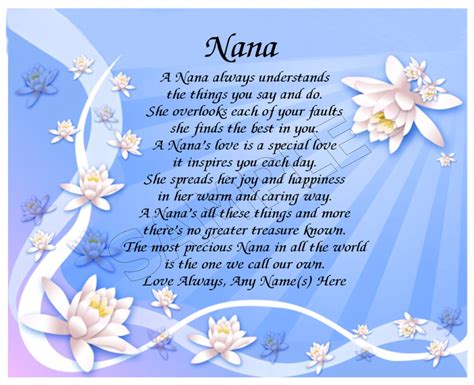 Personalized mother's day gifts for nana. NANA PERSONALIZED PRINT POEM MEMORY BIRTHDAY MOTHER'S DAY ...