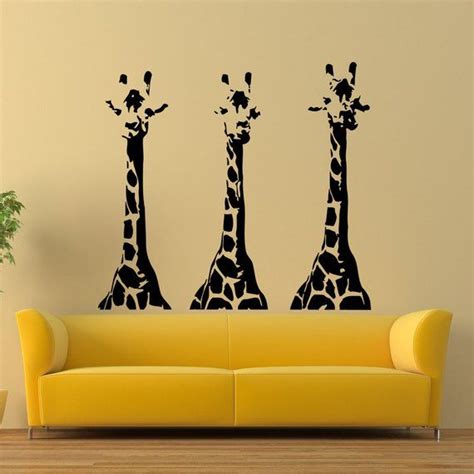 Giraffe Wall Decal Wild Animals Jungle Safari Wall Decals Etsy