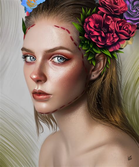 Фото Девушка с розами на волосах By Yasar Vurdem