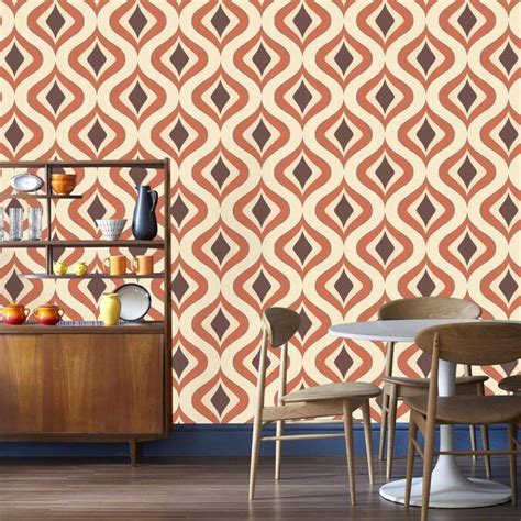 Graham And Brown Majestic 56 Sq Ft Orange Vinyl Textured Abstract