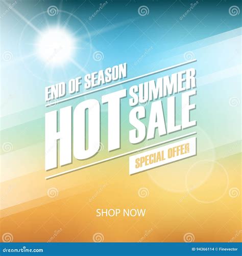 hot summer sale banner end of season special offer banner for business promotion and