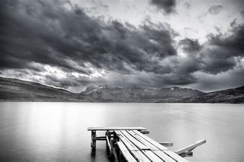 Lake With Dock And Mountains Wall Mural By Nish Nalbandian Mountain