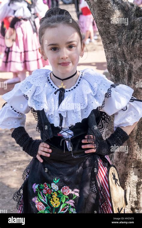 Lovely Young Girl Dressed In A Traditional Costume Of Nice France
