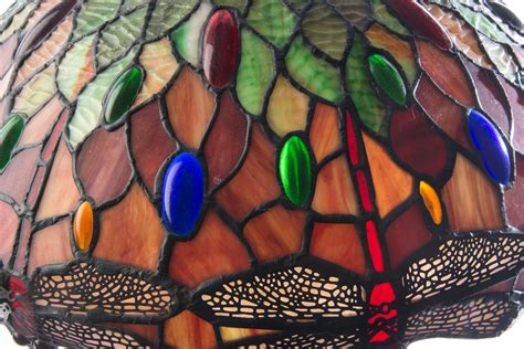Dale Tiffany Stained Glass Dragonfly Lamp Ebth