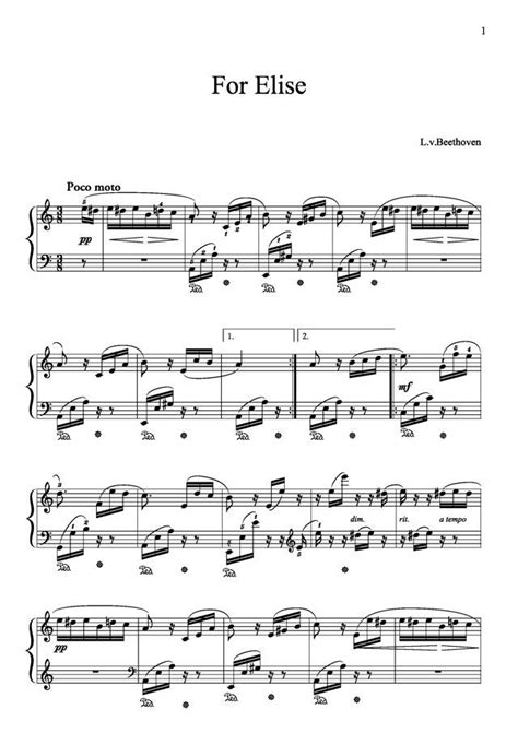 This interactive piano sheet music will help you to learn how to play 'fur elise' step by step. Free sheet music : Beethoven, Ludwig van - Fur Elise - For ...