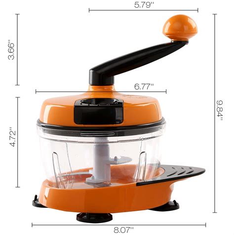 Manual Chopper Vegetable Hand Powered Crank Blender With 3 Blades