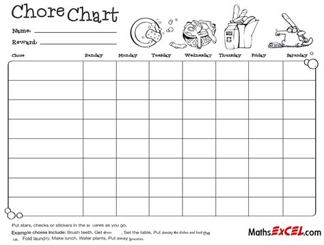 Chore Chart For Kids Smart Excel