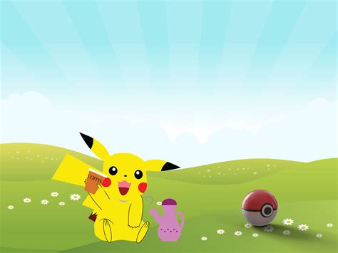 Pokemon Pikachu Backgrounds Cartoon Yellow Templates Free Ppt Grounds