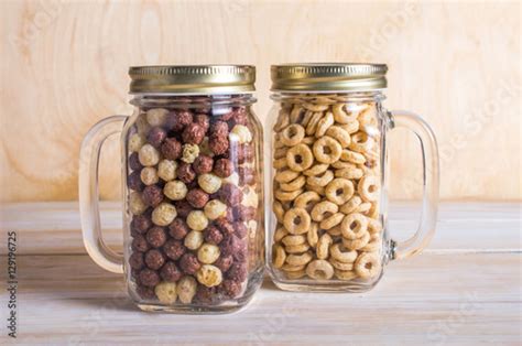 Breakfast Cereals In Glass Jars Stock Photo And Royalty Free Images