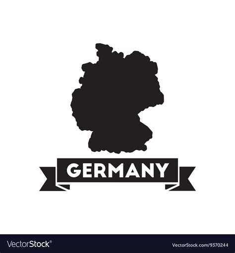 Flat Icon In Black And White Germany Map Vector Image