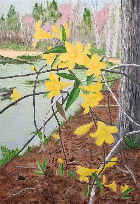 Yellow Jessamine Painting By Wayne Lown Fine Art America